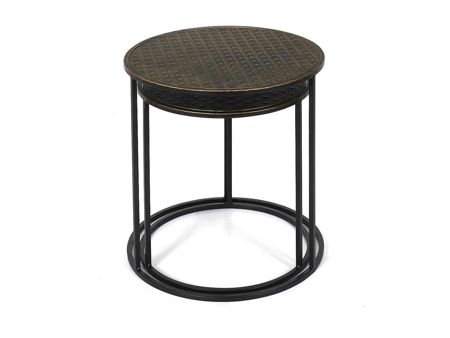 Table Gigogne Metal Martele Mirage X2 Noir, Or