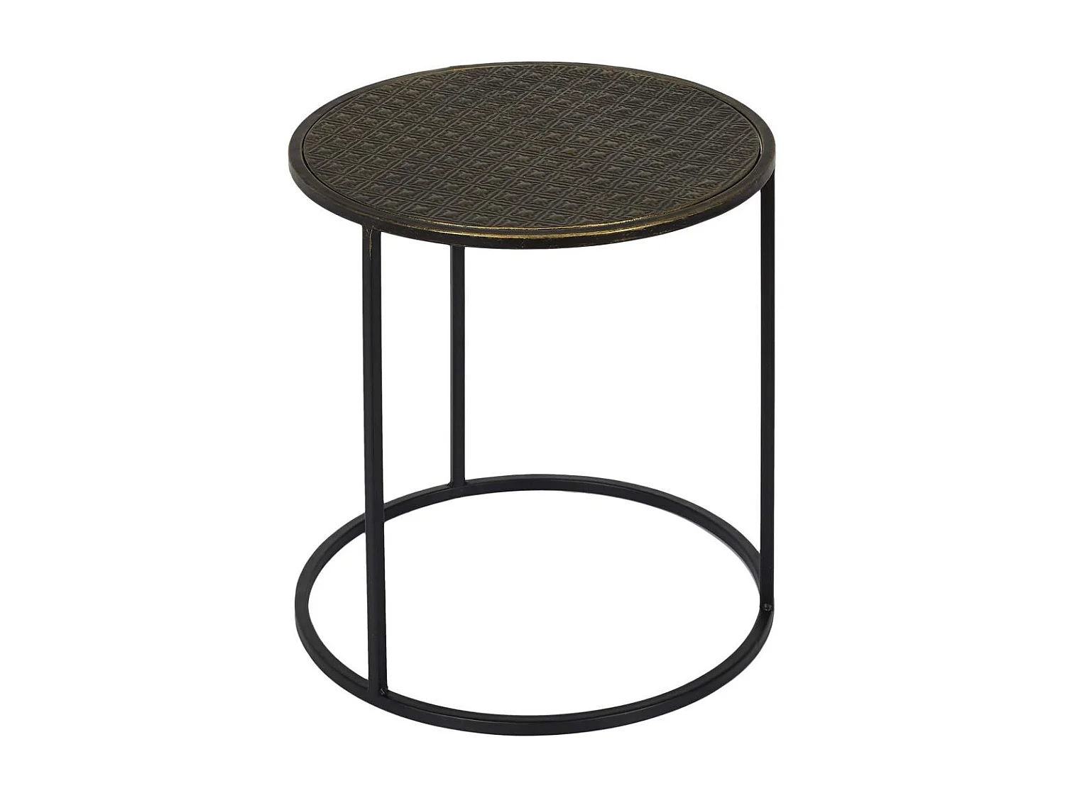 Table Gigogne Metal Martele Mirage X2 Noir, Or
