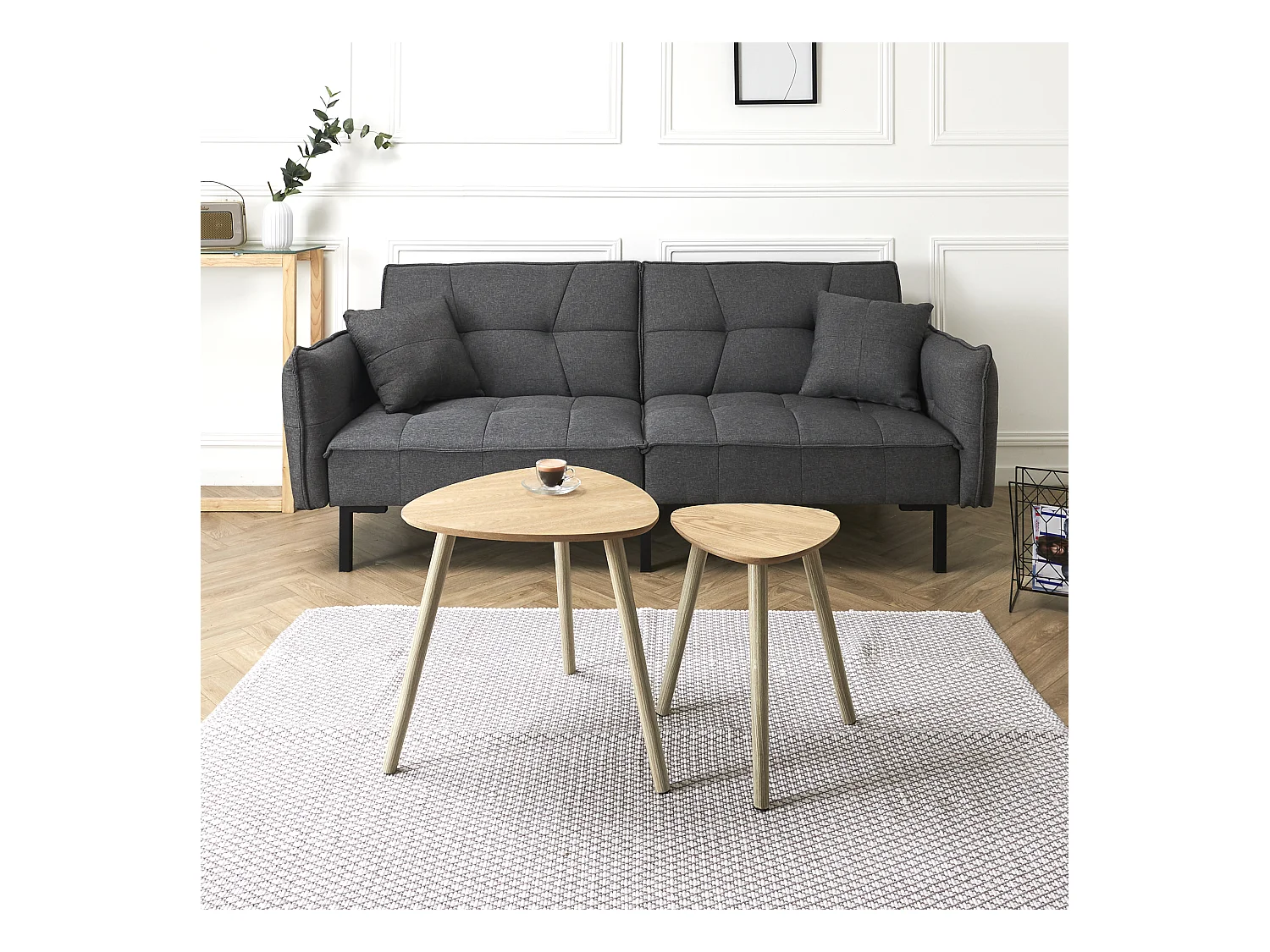 Table Gigogne Bois Triangle X2 Beige