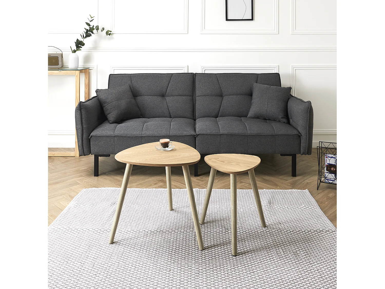 Table Gigogne Bois Triangle X2 Beige