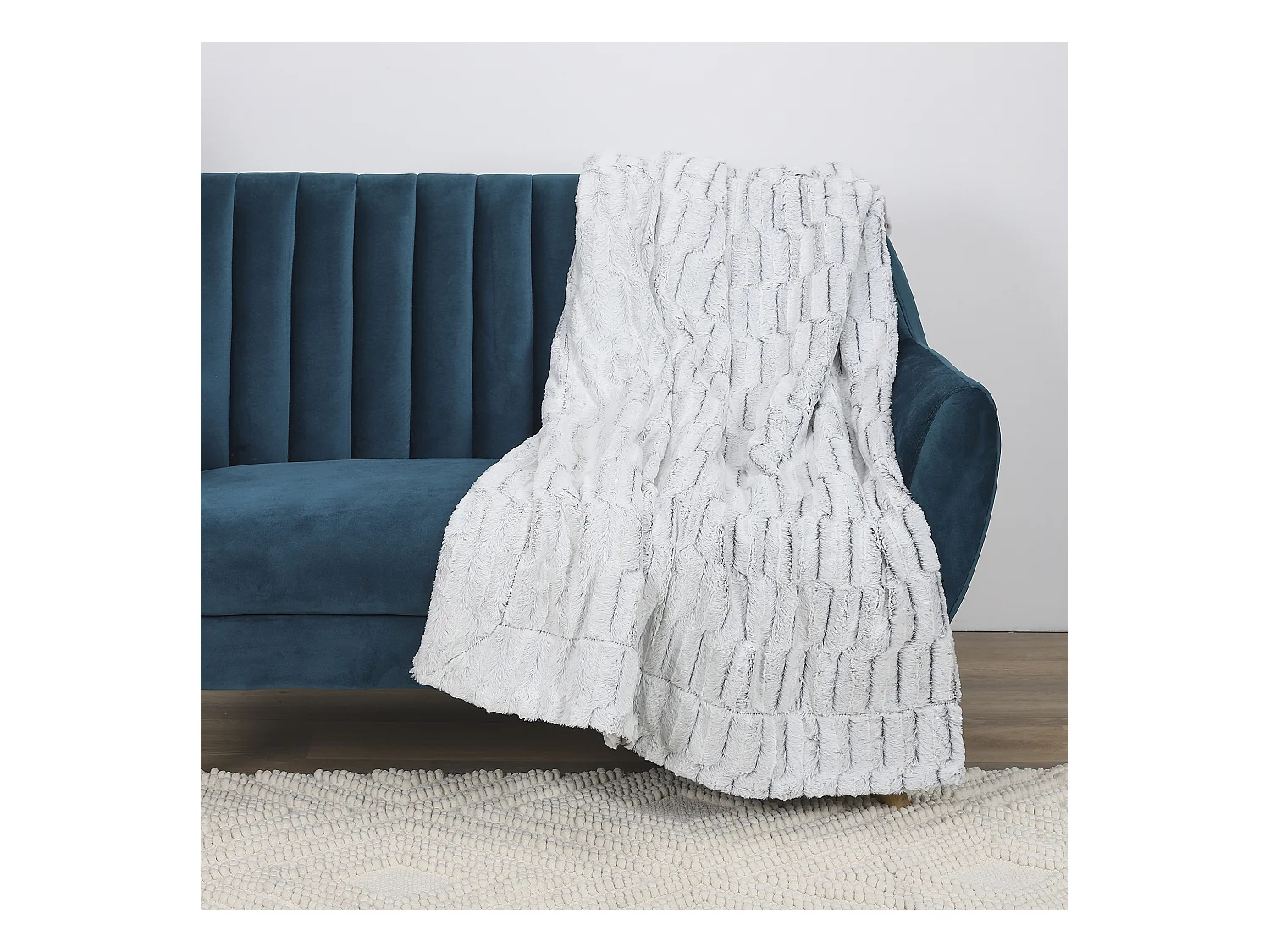 Plaid Carreaux Imitation Fourrure Xxl 140x200cm