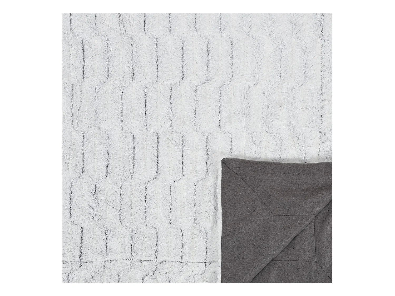 Plaid Carreaux Imitation Fourrure Xxl 140x200cm