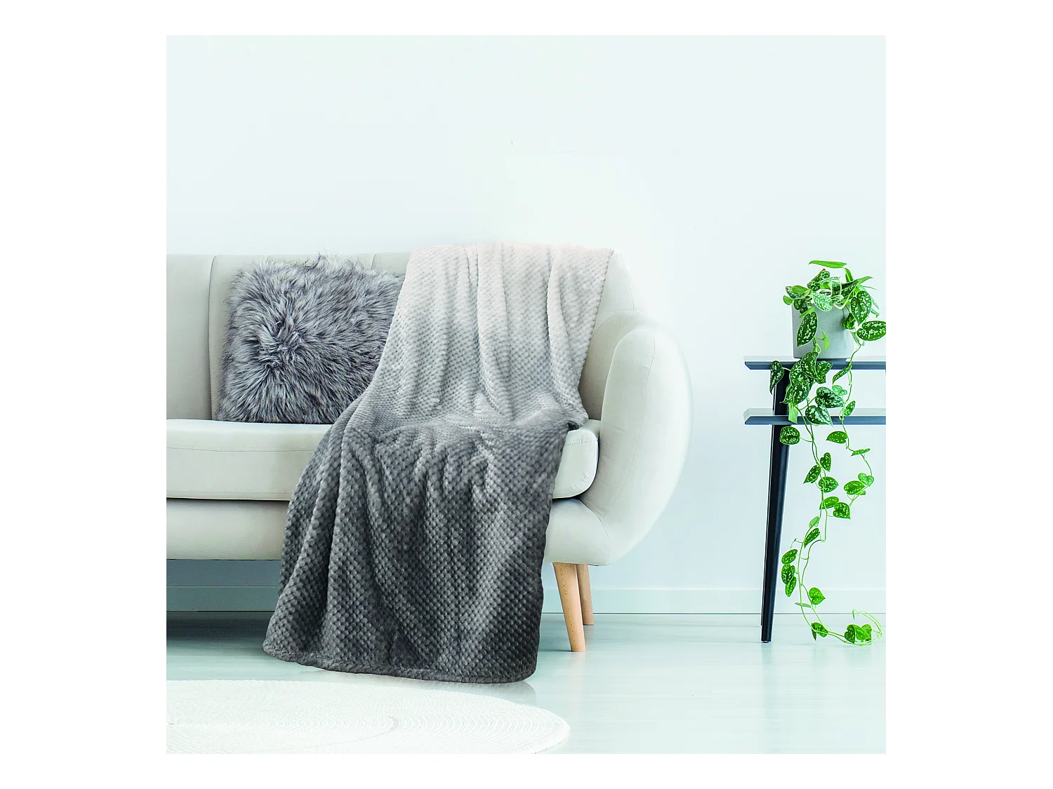 Plaid Nid Abeille Gris Xxl 150x200cm Gris