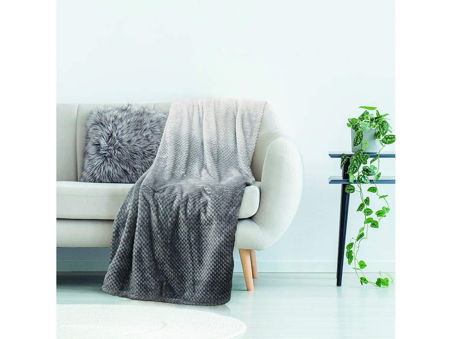 Plaid Nid Abeille Gris Xxl 150x200cm Gris
