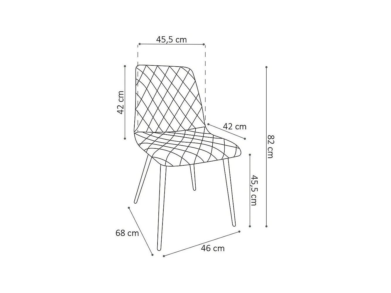 Chaise pour salle à manger coloris gris clair. Collection GRAZ