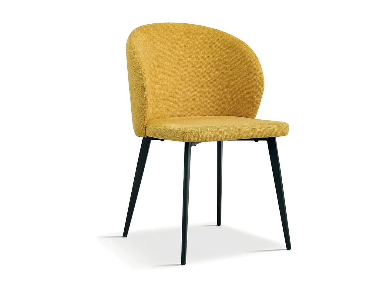 Chaise revêtement tissu pour salle à manger coloris jaune. Collection HARDIN