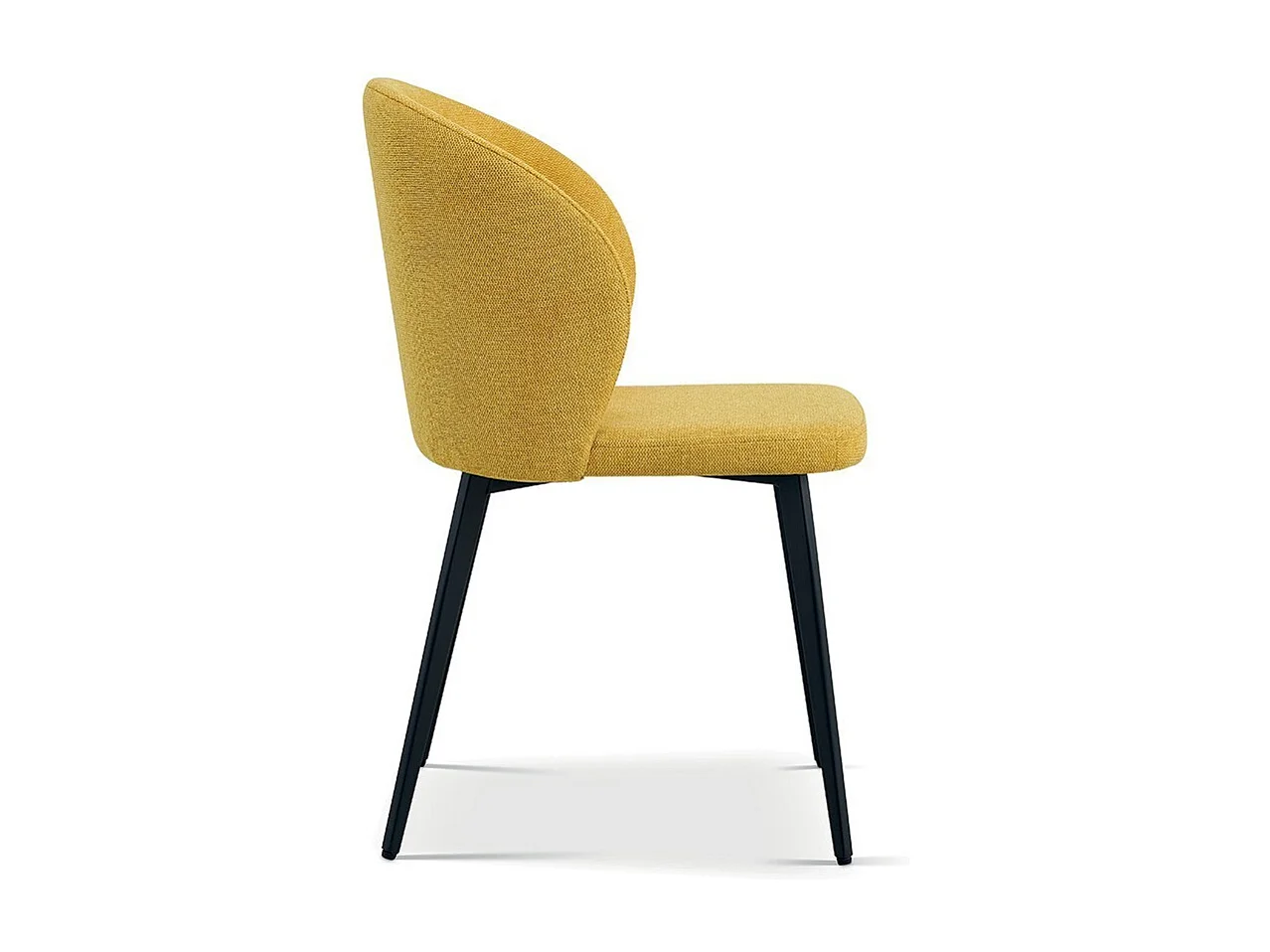 Chaise revêtement tissu pour salle à manger coloris jaune. Collection HARDIN