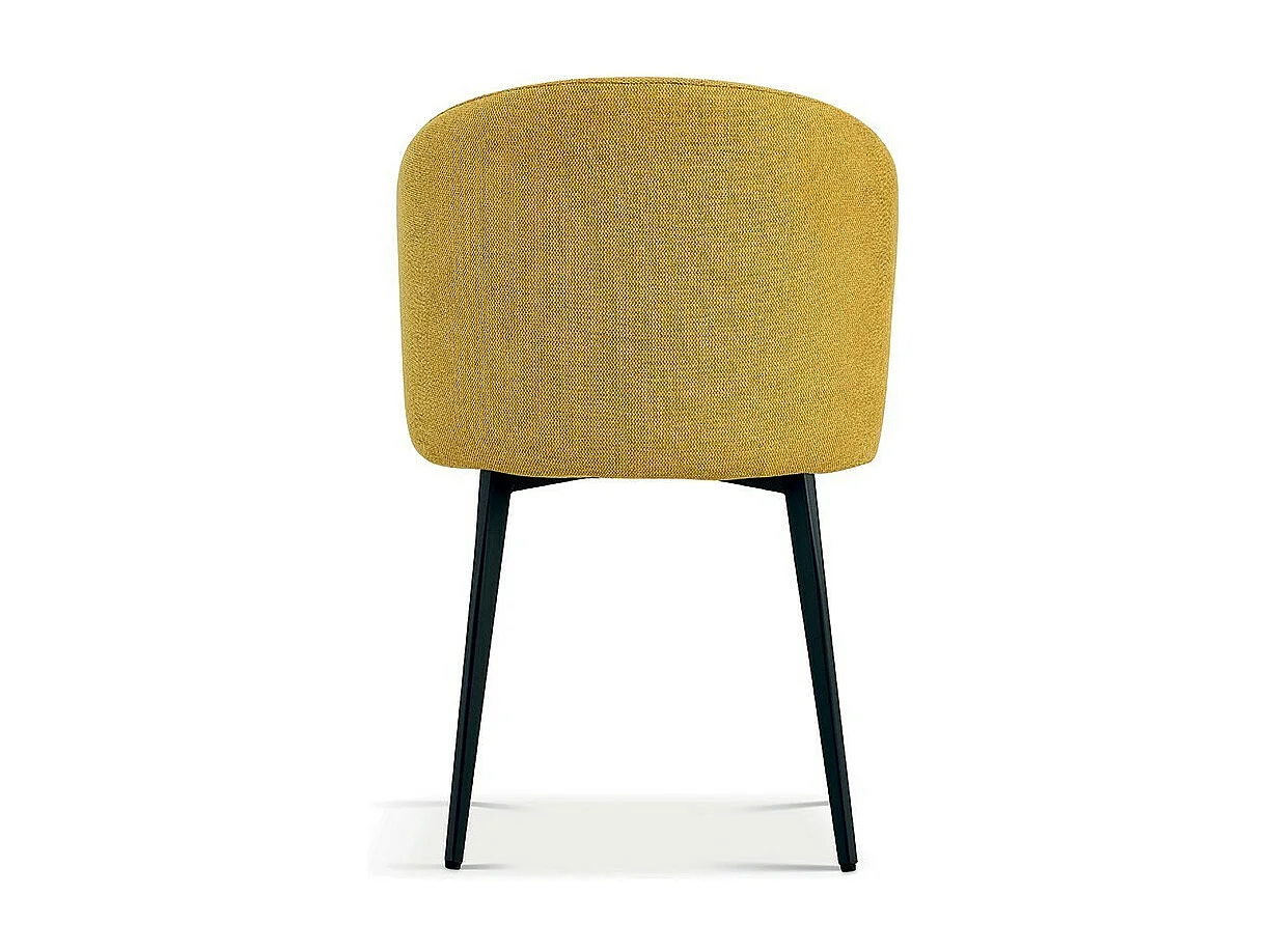 Chaise revêtement tissu pour salle à manger coloris jaune. Collection HARDIN
