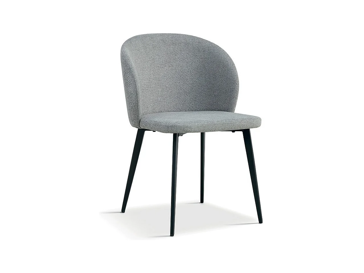 Cadeira estofada em tecido para sala de jantar na cor cinza claro. Coleção HARDIN.