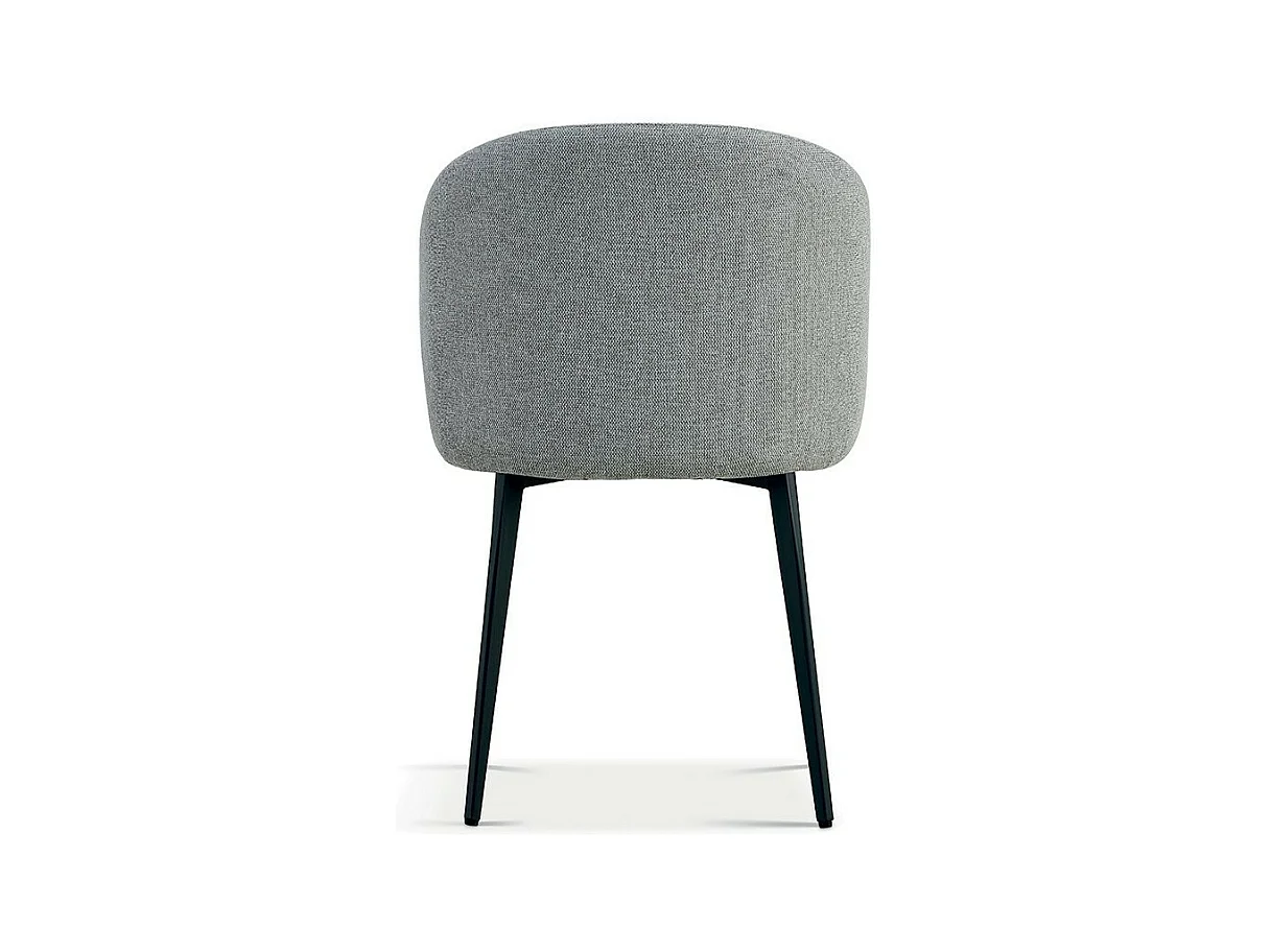 Cadeira estofada em tecido para sala de jantar na cor cinza claro. Coleção HARDIN.