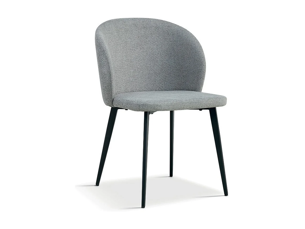 Chaise revêtement tissu pour salle à manger coloris gris clair. Collection HARDIN