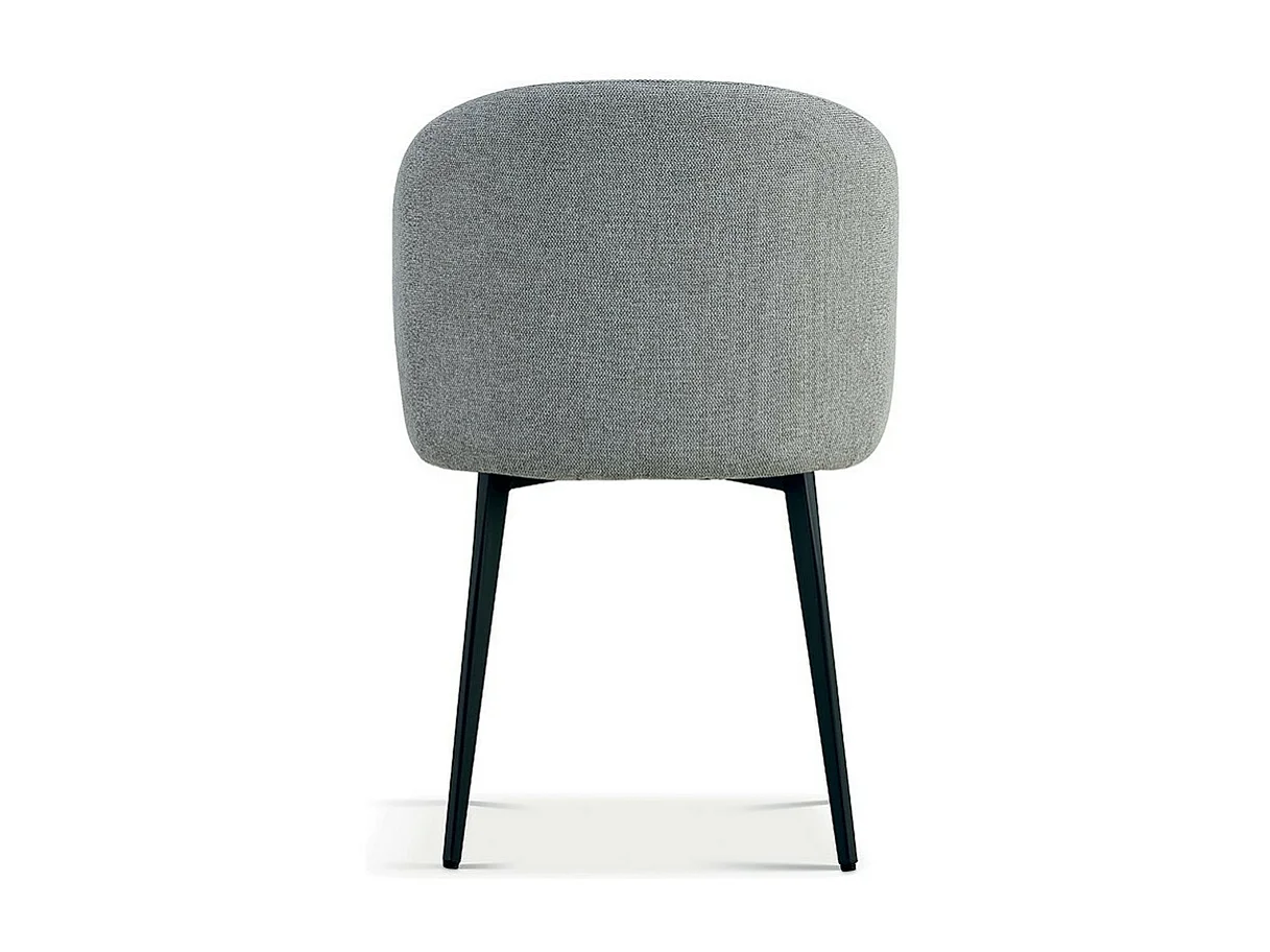 Chaise revêtement tissu pour salle à manger coloris gris clair. Collection HARDIN