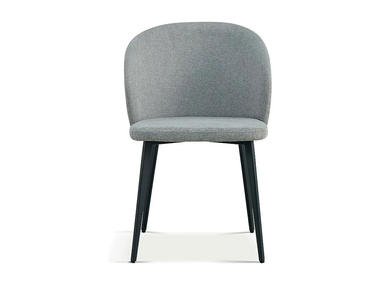 Chaise revêtement tissu pour salle à manger coloris gris clair. Collection HARDIN