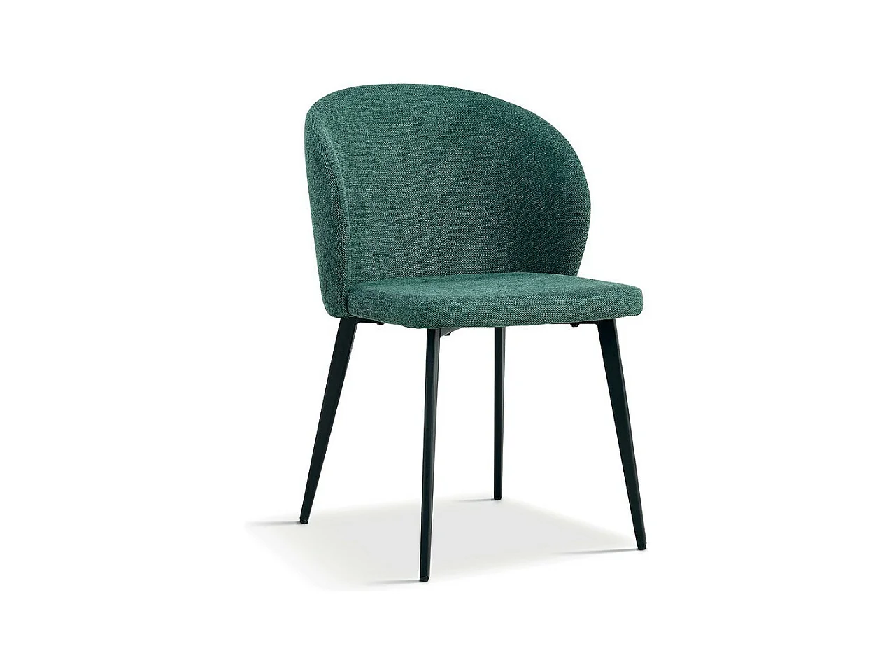 Sedia rivestita in tessuto per sala da pranzo colore verde. Collezione HARDIN