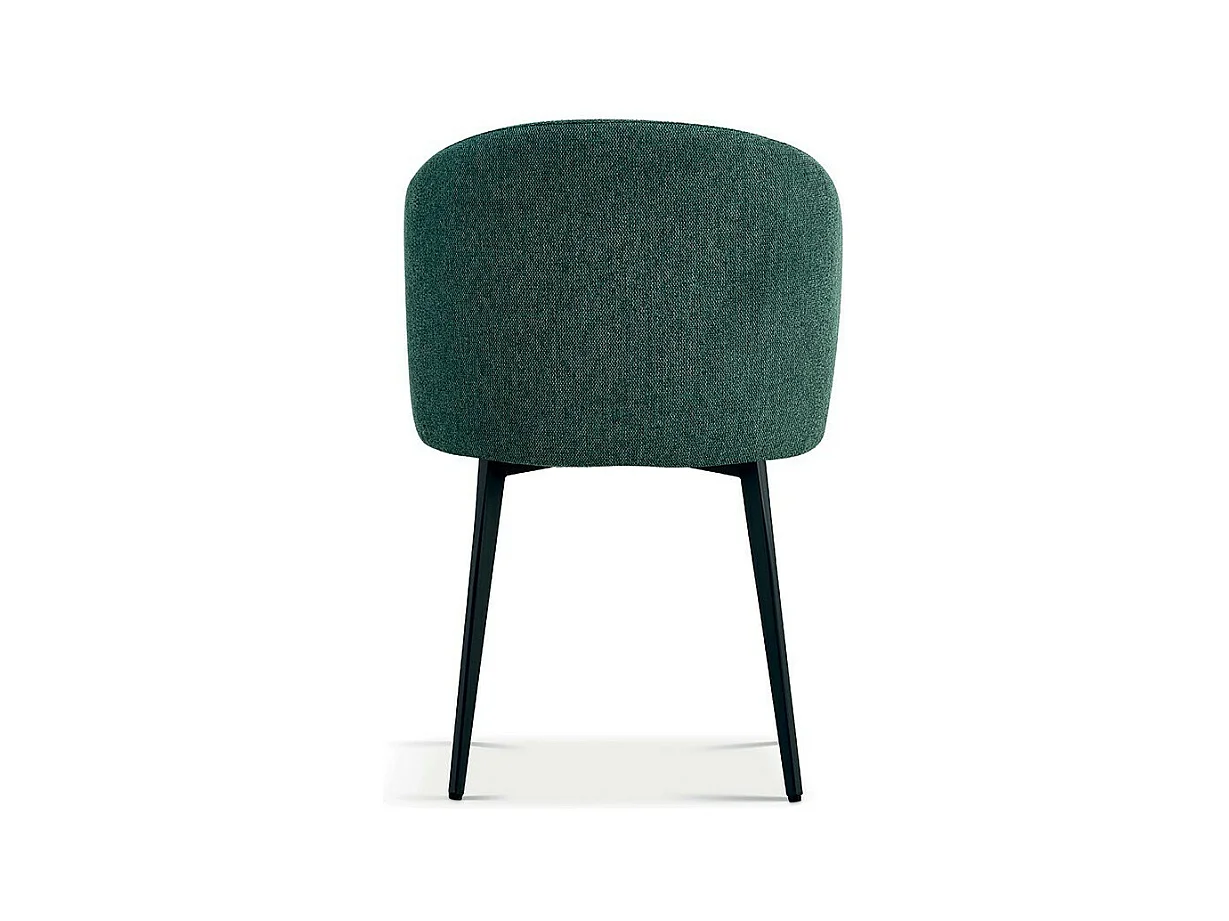 Sedia rivestita in tessuto per sala da pranzo colore verde. Collezione HARDIN