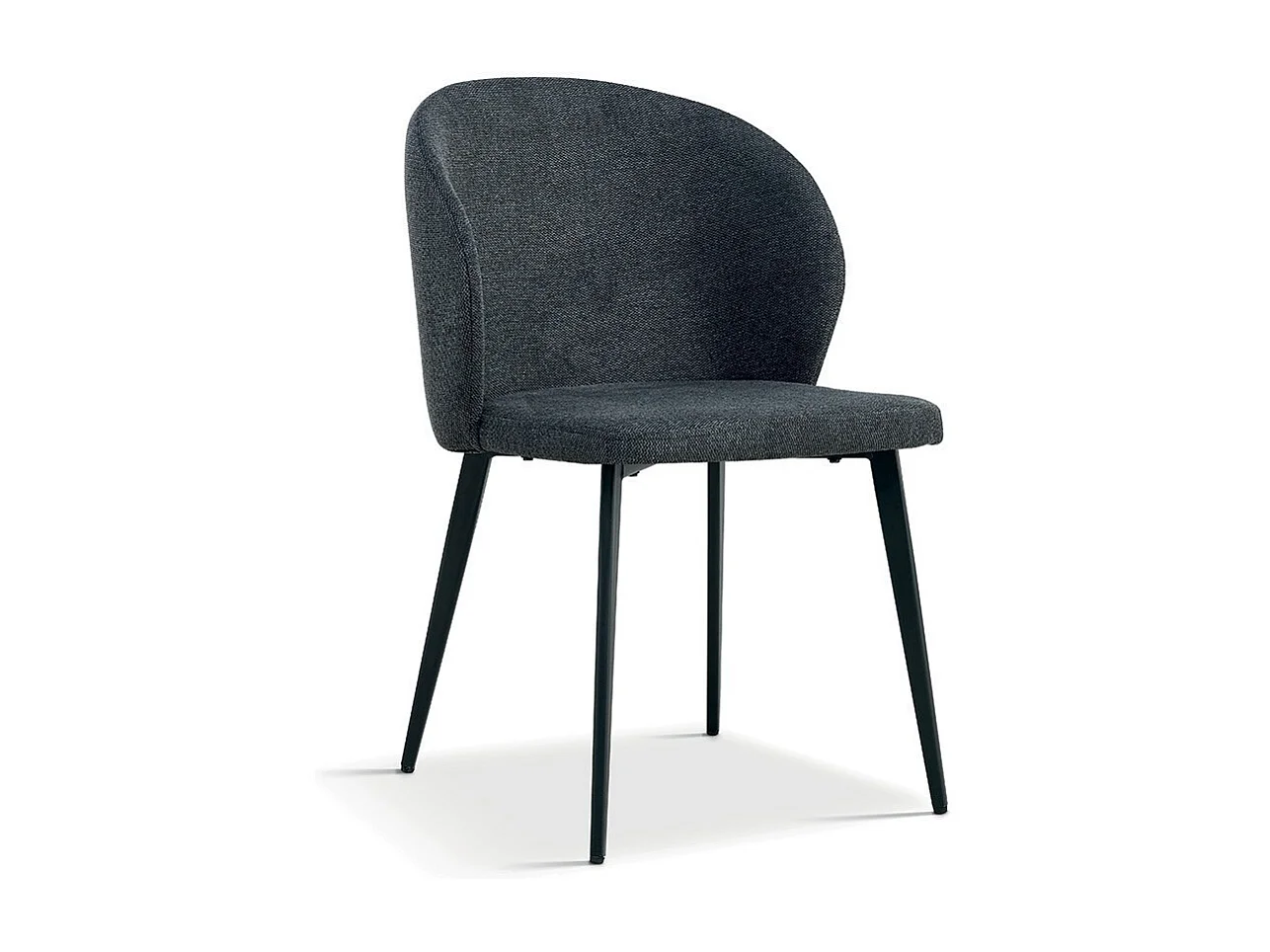 Chaise revêtement tissu pour salle à manger coloris gris foncé. Collection HARDIN