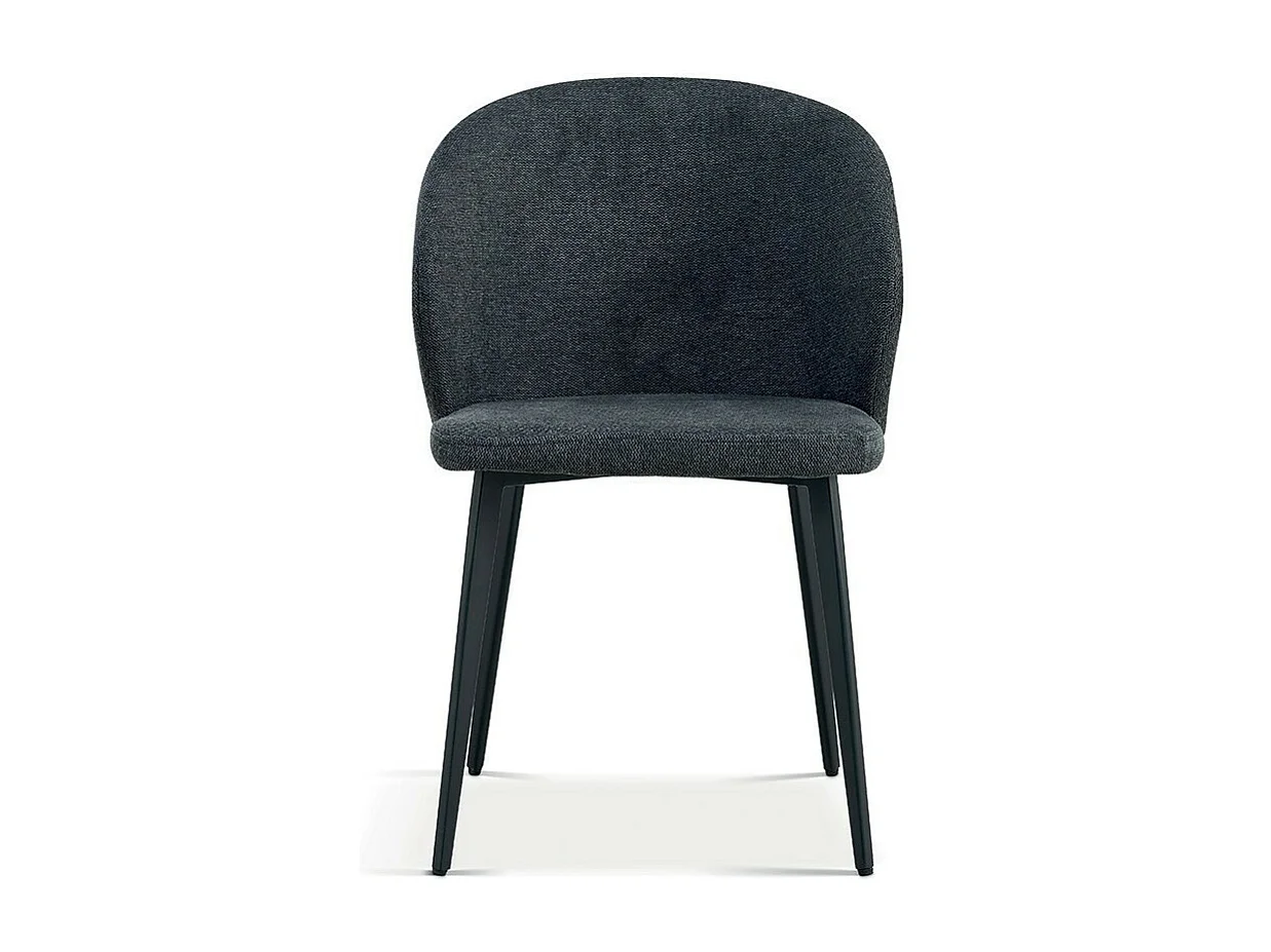Chaise revêtement tissu pour salle à manger coloris gris foncé. Collection HARDIN