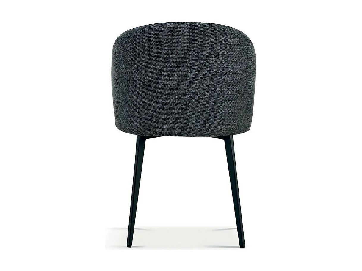 Chaise revêtement tissu pour salle à manger coloris gris foncé. Collection HARDIN