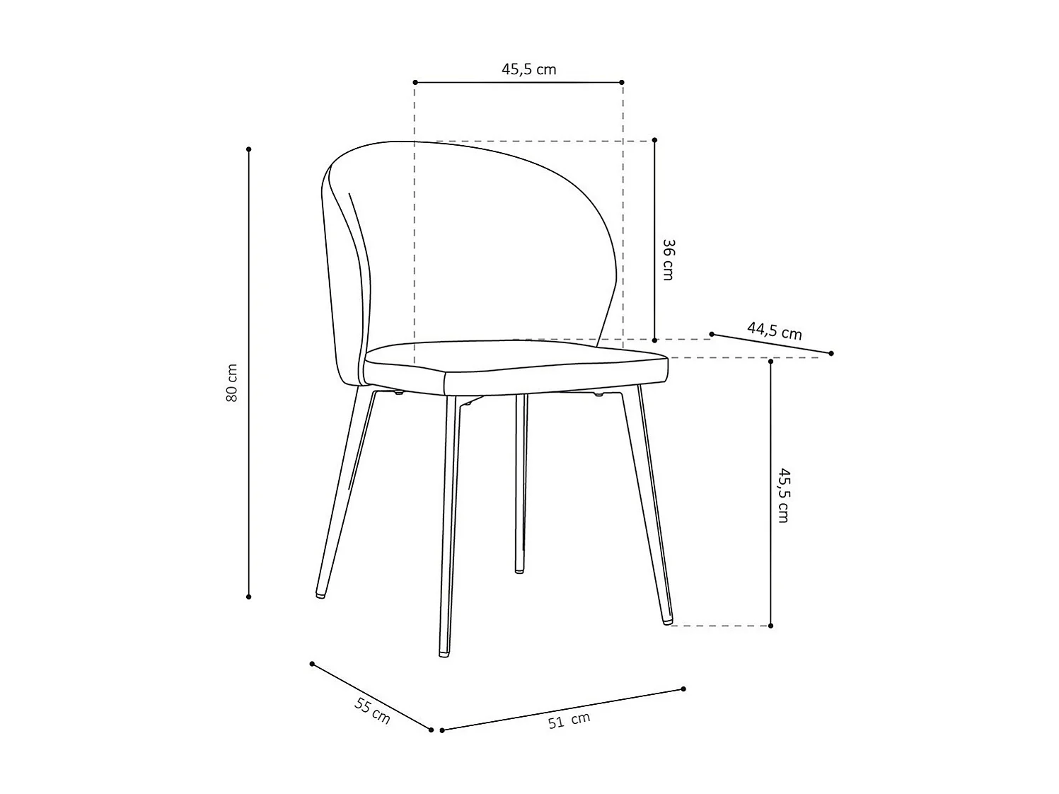 Silla con revestimiento de tela para comedor, color arena. Colección HARDIN