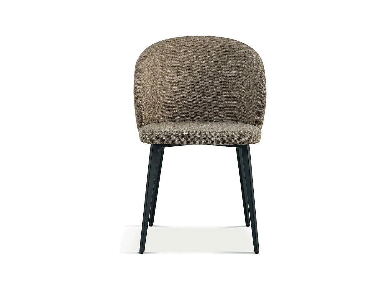 Silla con revestimiento de tela para comedor, color arena. Colección HARDIN