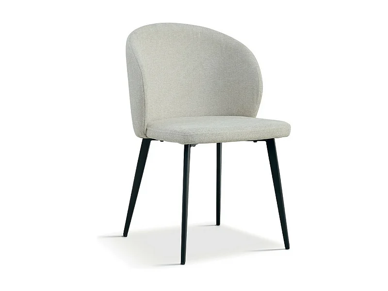 Stoel met stoffen bekleding voor eetkamer in beige kleur. Collectie HARDIN