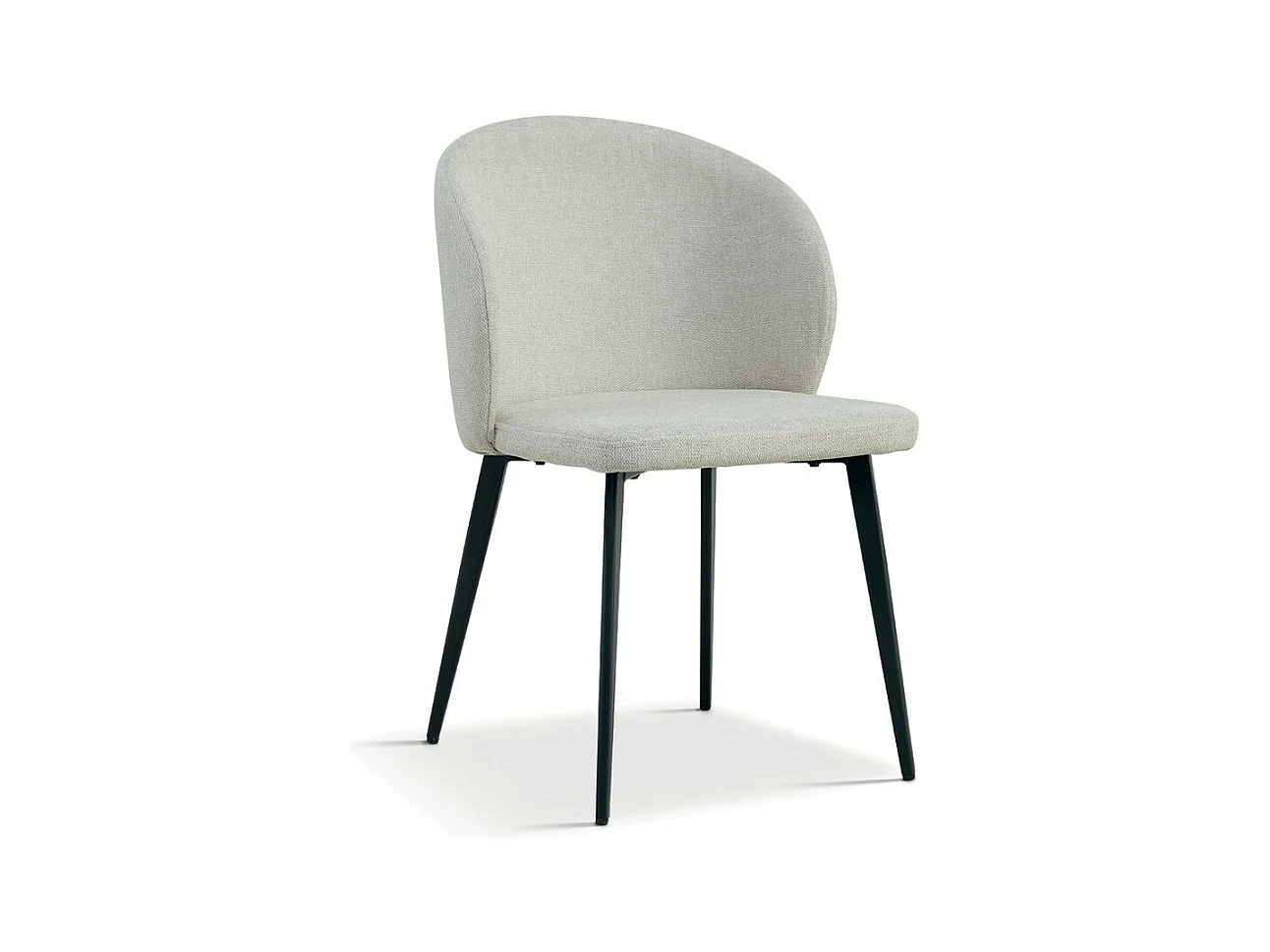Stoel met stoffen bekleding voor eetkamer in beige kleur. Collectie HARDIN