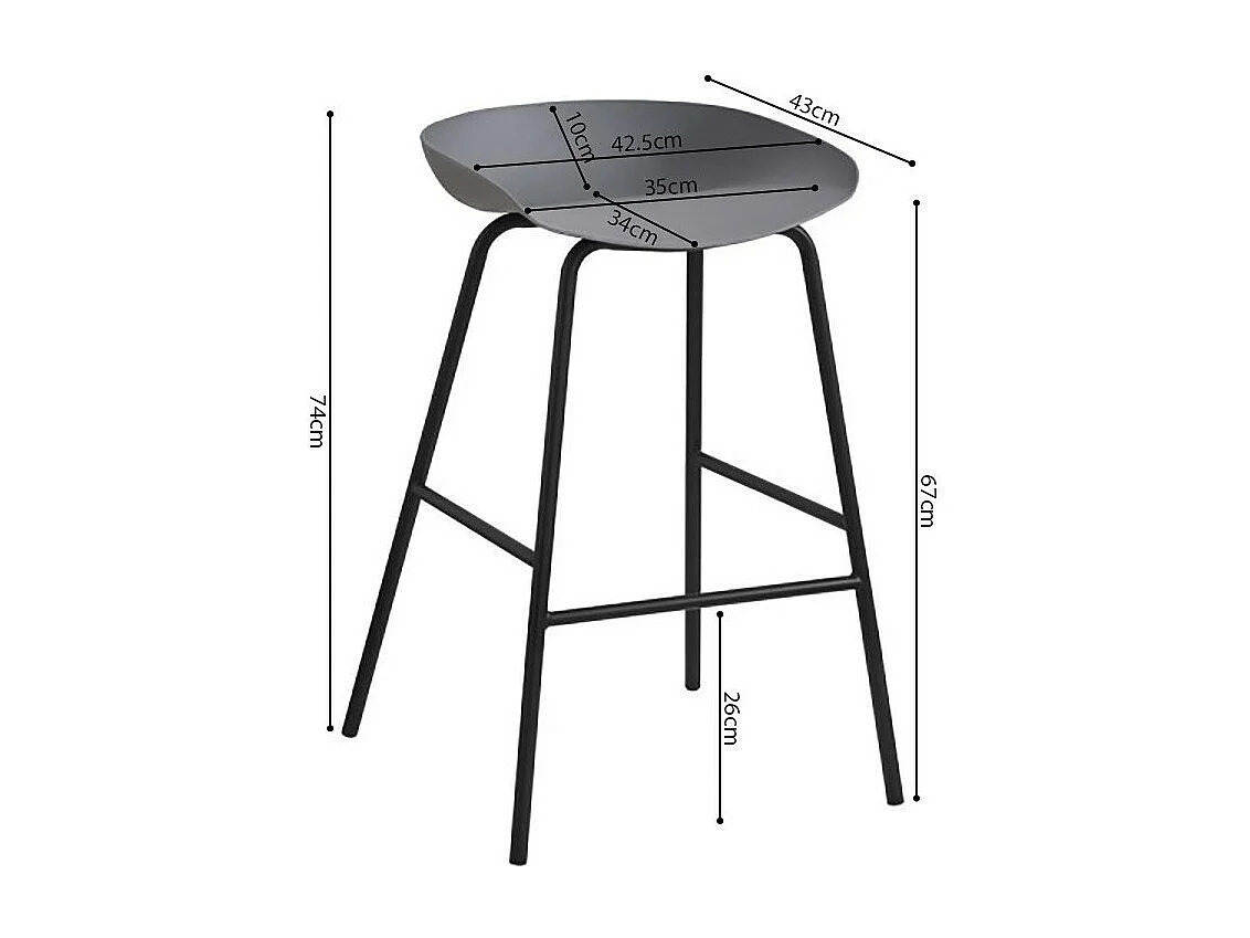 Design grijze barkruk. Collectie SIRA