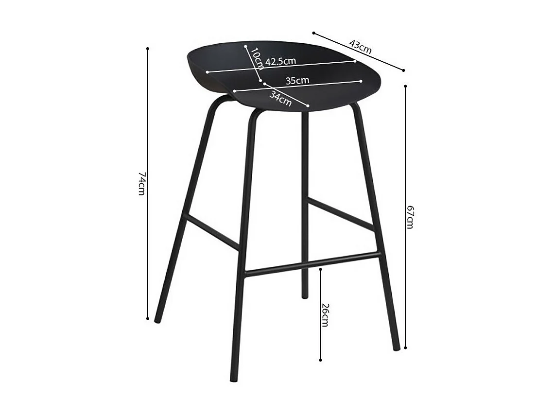 Design zwarte barkruk. Collectie SIRA