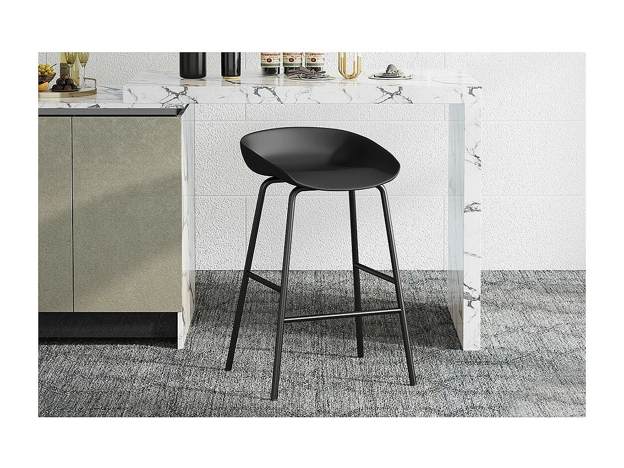 Design zwarte barkruk. Collectie SIRA