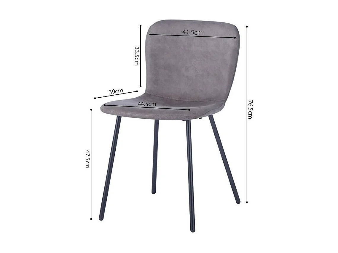 Cadeira de couro PU para sala de jantar na cor taupe. Coleção ALCAN.