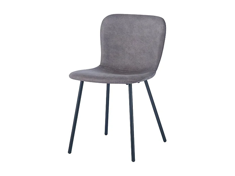 Chaise cuir PU pour salle à manger coloris taupe. Collection ALCAN