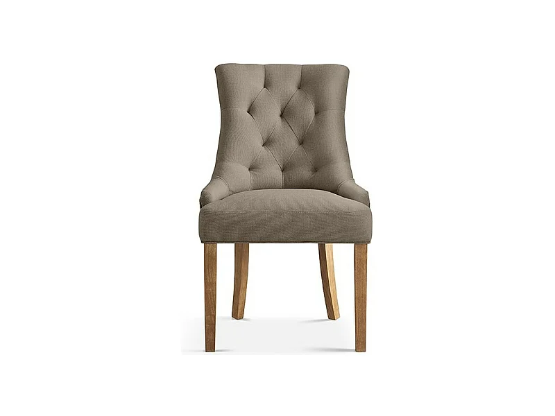 Gepolsterter Stoffstuhl in Taupe für das Esszimmer. Kollektion COSY