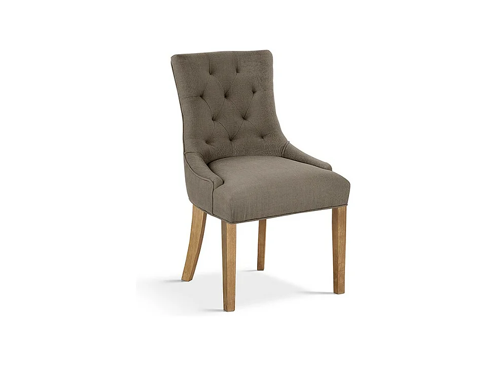 Gepolsterter Stoffstuhl in Taupe für das Esszimmer. Kollektion COSY