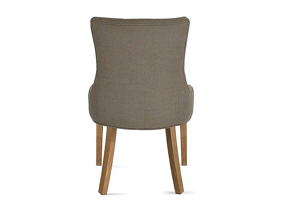 Sedia imbottita in tessuto per sala da pranzo colore taupe. Collezione COSY