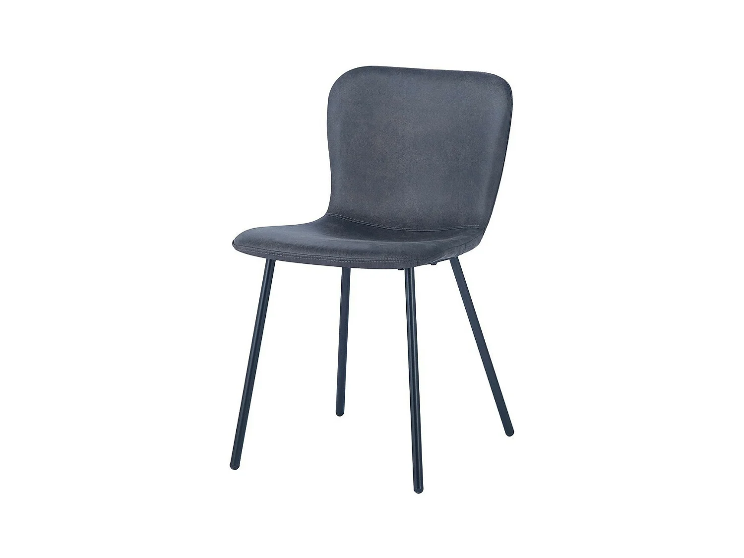 Sedia in pelle PU per sala da pranzo in colore grigio scuro. Collezione ALCAN