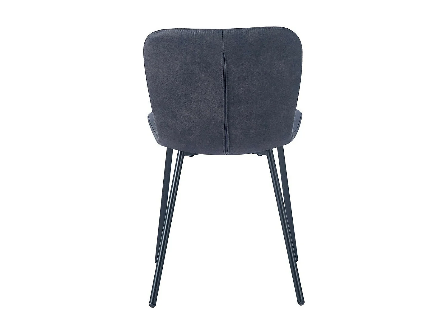 Sedia in pelle PU per sala da pranzo in colore grigio scuro. Collezione ALCAN