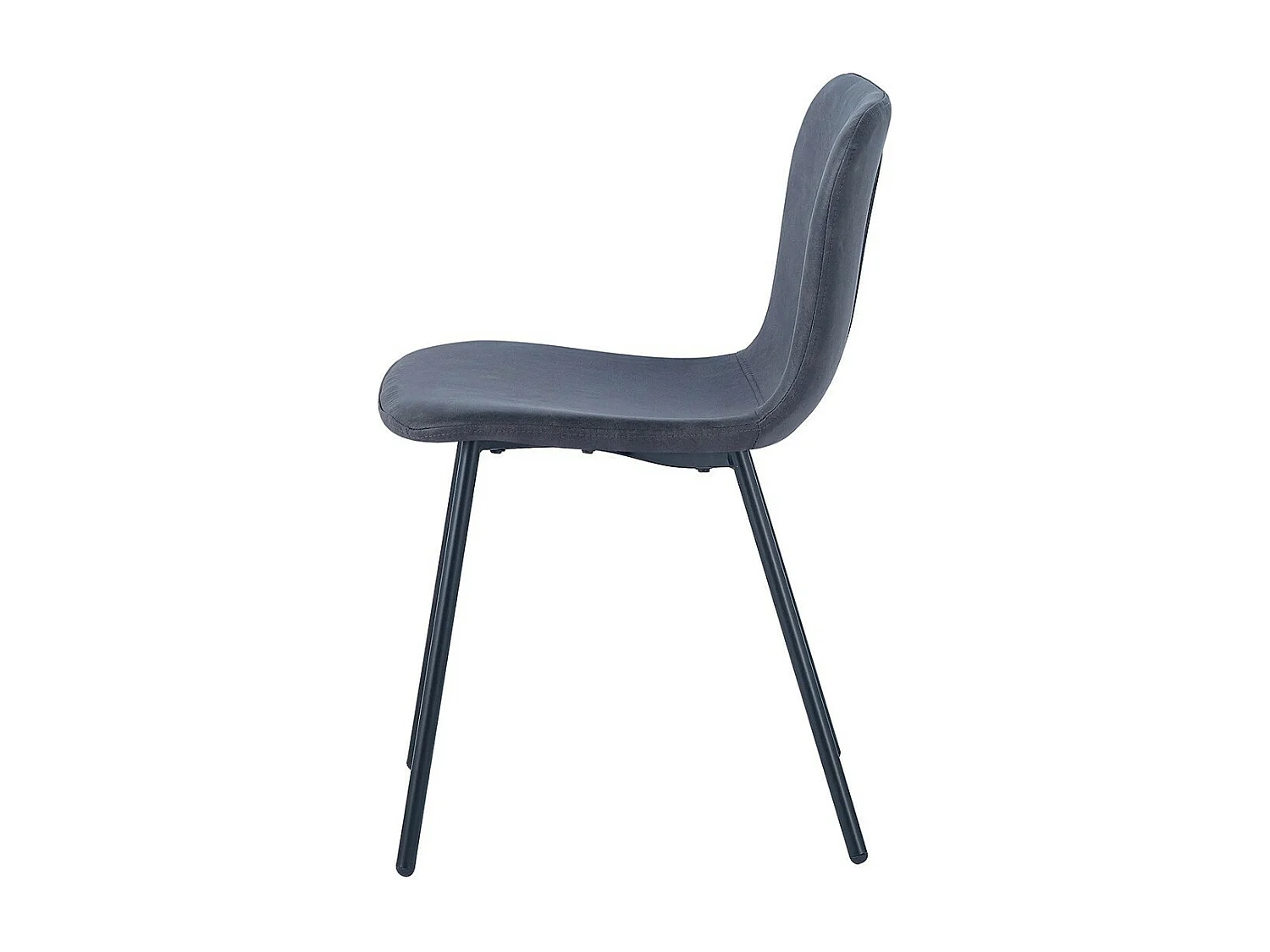 Sedia in pelle PU per sala da pranzo in colore grigio scuro. Collezione ALCAN