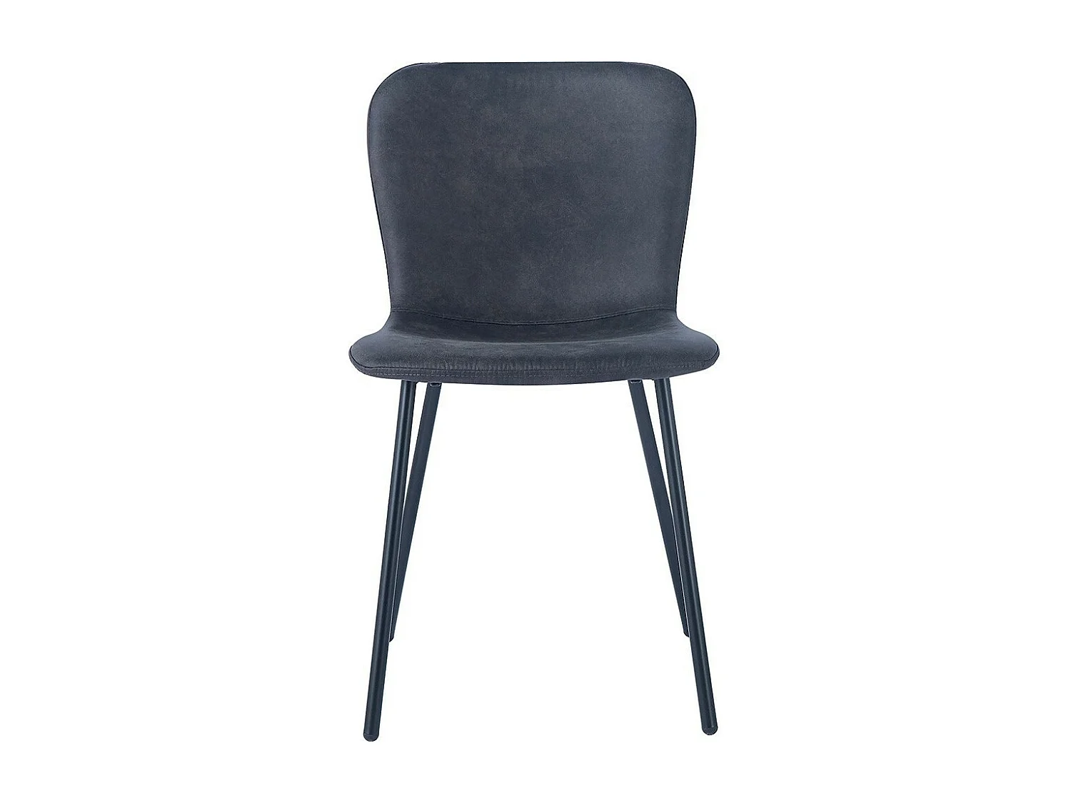 Sedia in pelle PU per sala da pranzo in colore grigio scuro. Collezione ALCAN