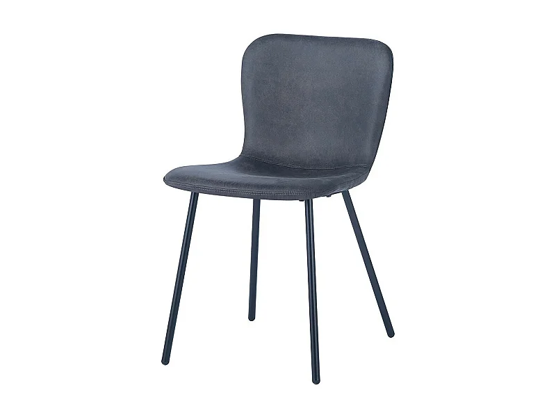 Cadeira de couro PU para sala de jantar na cor cinza escuro. Coleção ALCAN