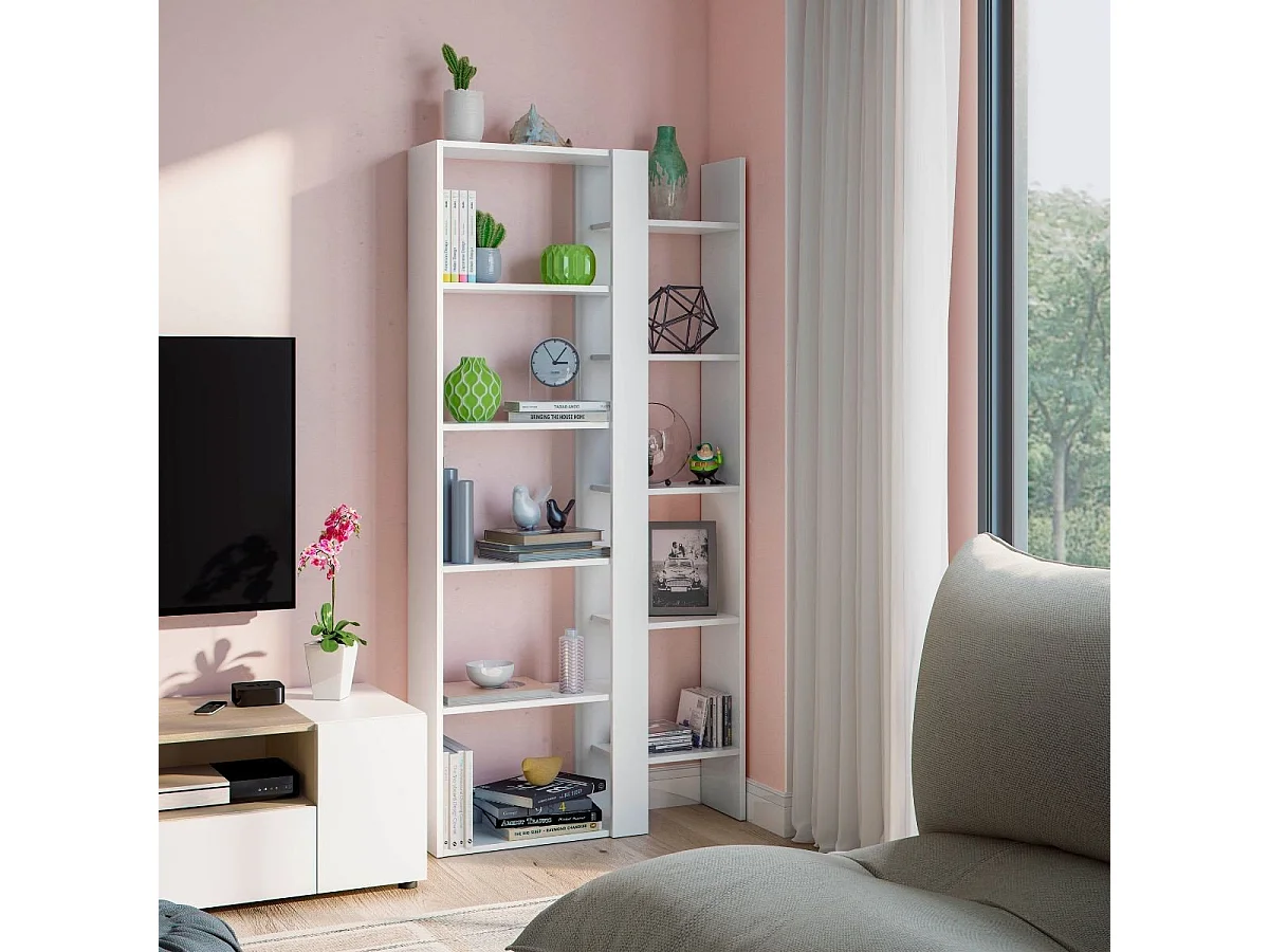 Pzetbare boekenkast met 9 planken - H162 cm - Mykonos