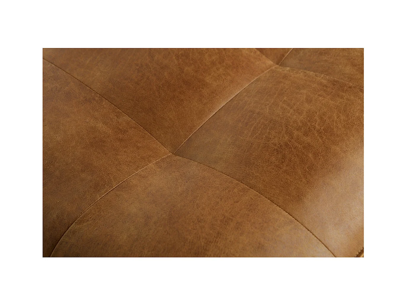 RODEO - Canapé vintage 3 places en cuir recyclé marron