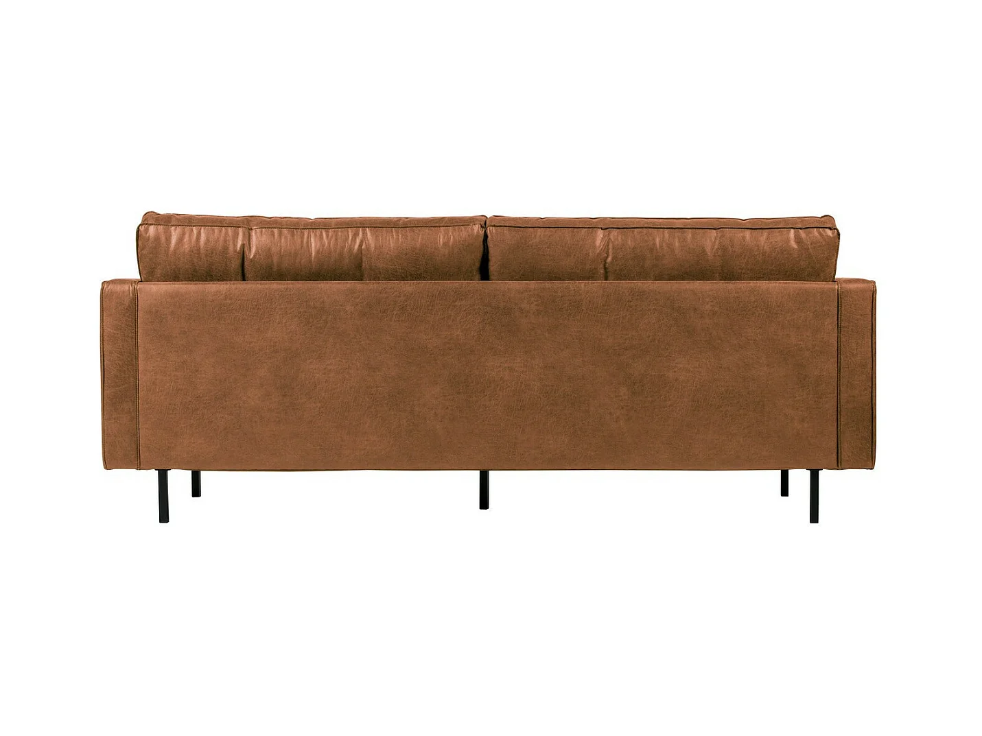 RODEO - Canapé vintage 3 places en cuir recyclé marron