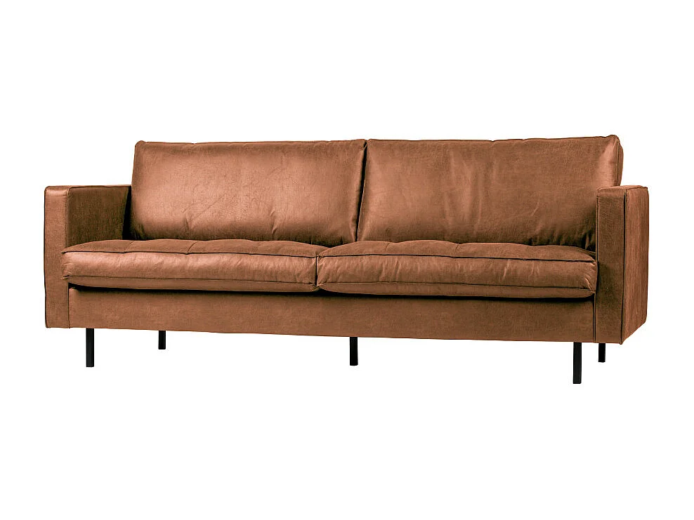 Bronco - Canapé 3 places vintage capitonné - Cognac