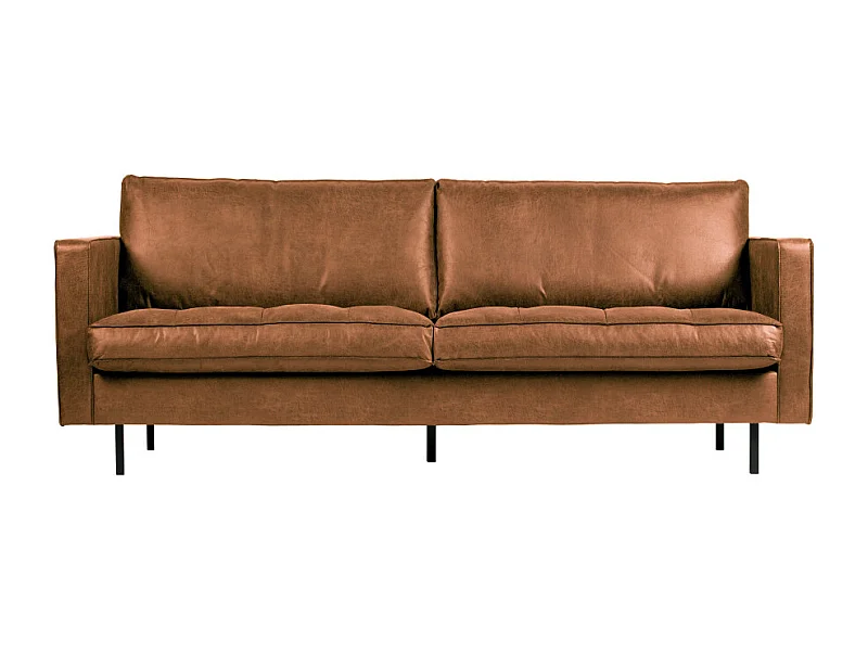 Bronco - Canapé 3 places vintage capitonné - Cognac