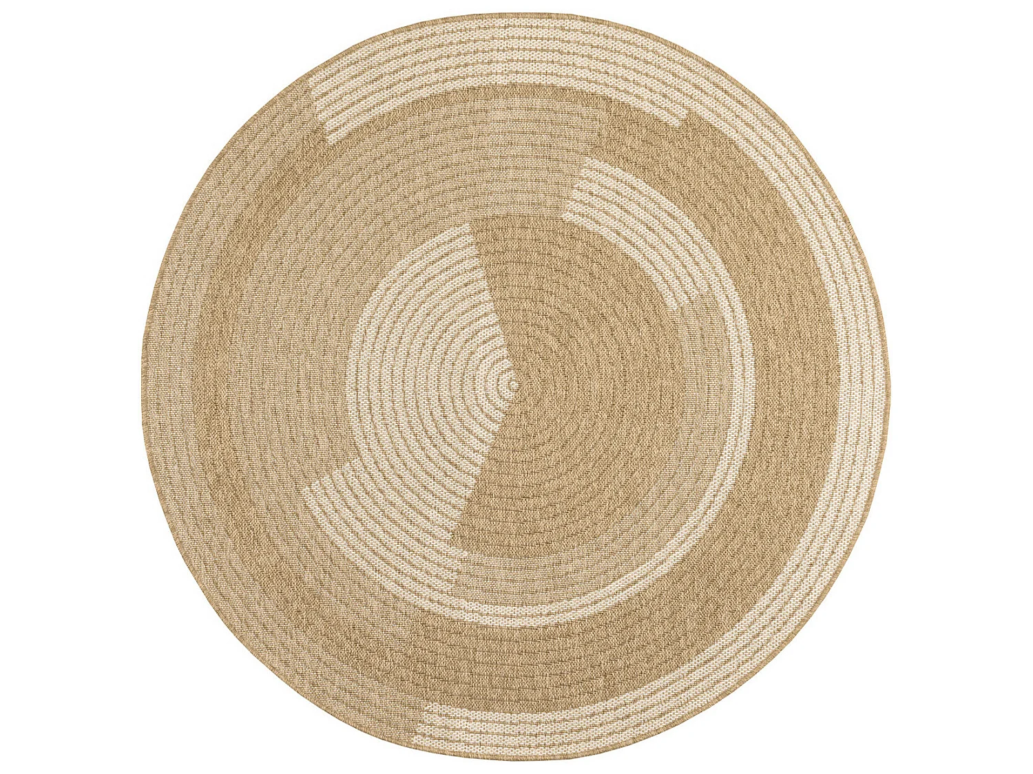 Tapis extérieur rond - 80cm - naturel - 100% polypropylène résistant aux UV - 1400 gr/m² - OXANA