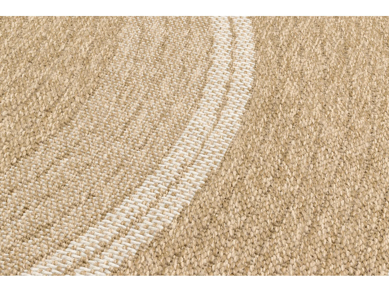 Tapis extérieur rond - 120cm - naturel - 100% polypropylène résistant aux UV - 1400 gr/m² - OXANA