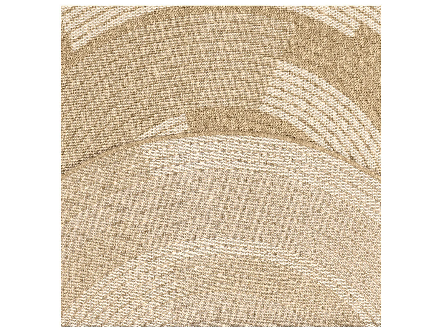 Tapis extérieur rond - 160cm - naturel - 100% polypropylène résistant aux UV - 1400 gr/m² - OXANA