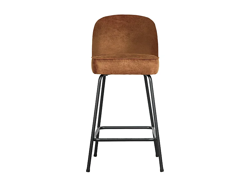 Vogue - Tabouret de bar en simili H65cm - Cognac