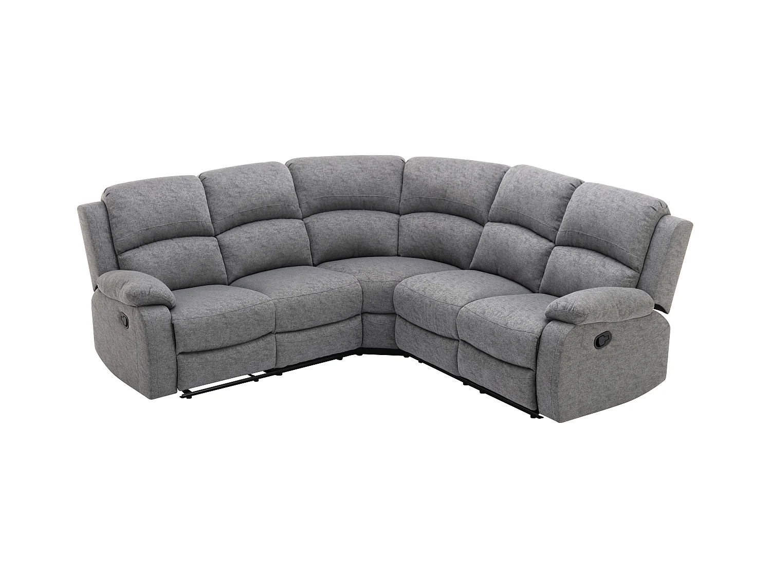 Relaxhoekbank van lichtgrijze gevlekte stof RIETI