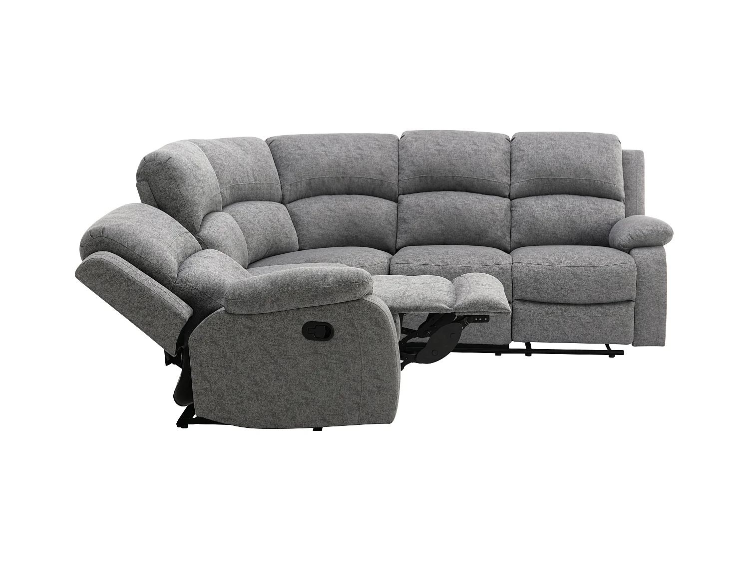 Sofá de canto articulado tecido mesclado cinzento-claro - RIETI